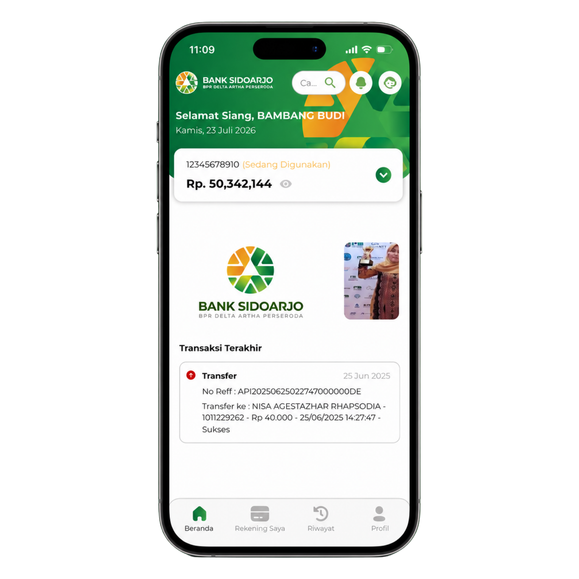 Aplikasi Dear Mobile Bank Sidoarjo